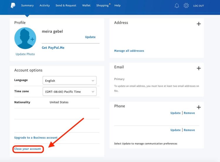 How to delete PayPal account